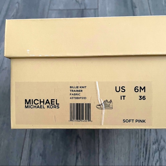 Michael Kors 🎾 Pink Rose Gold Lace Up Slip On Knit Sneakers - Picture 7 of 7